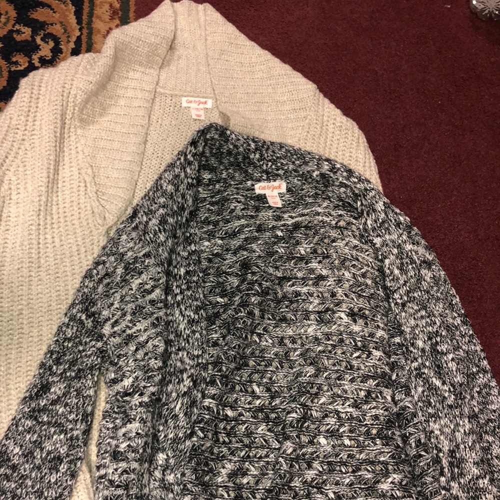 Two cat and jack sweaters from target